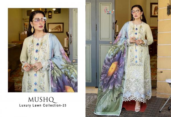 Shree Mushq Luxury Lawn Collection 23 Cotton Dupatta Pakistani Suits